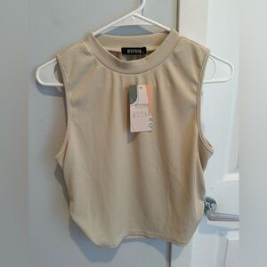 NWT BTFBM Cropped mock-neck tank, size M